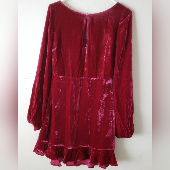 For Love And Lemons Raspberry Velvet Mini Dress | SMALL - Picture 2 of 9